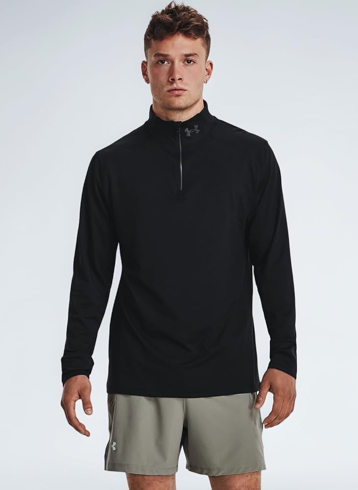新品 15400円★アンダーアーマ POLARTEC 黒 蛍光オレンジ フリース Amazon | [アンダーアーマー] QUALIFIER RUN 1 4 ZIP Black Black